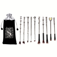 10pcs Silver Magic Eyeshadow Makeup Tools Set Gift For Girls