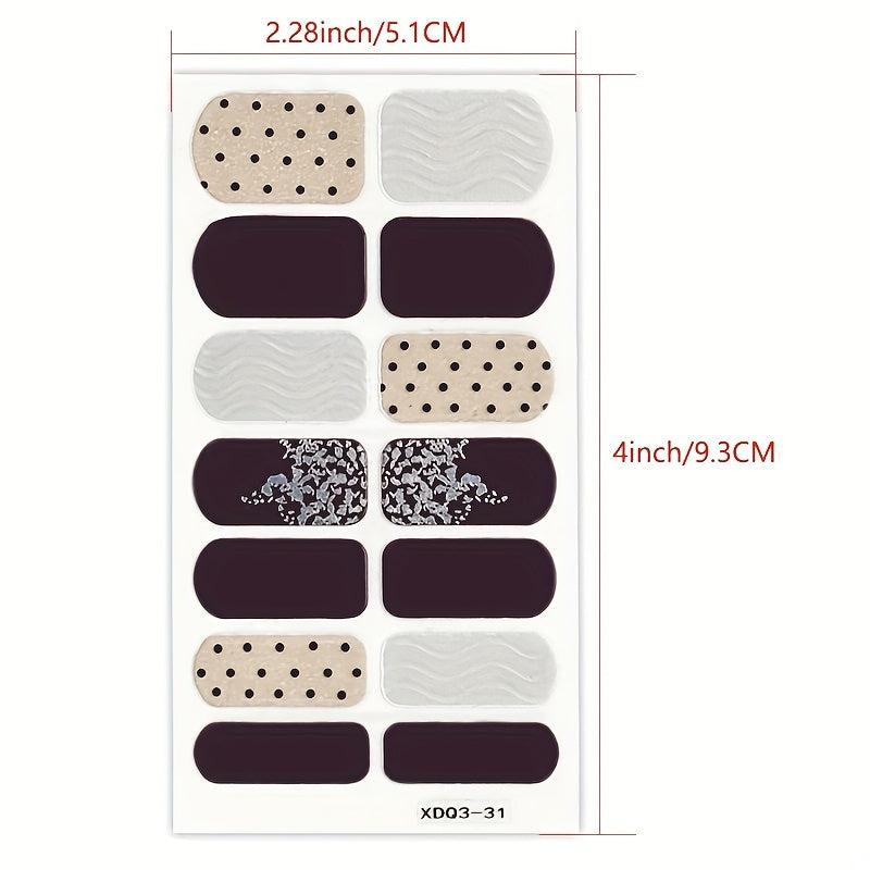 20 Colors Full Cover Nail Wraps High Nail Stickers
