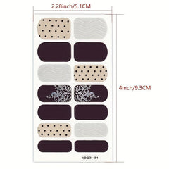 20 Colors Full Cover Nail Wraps High Nail Stickers
