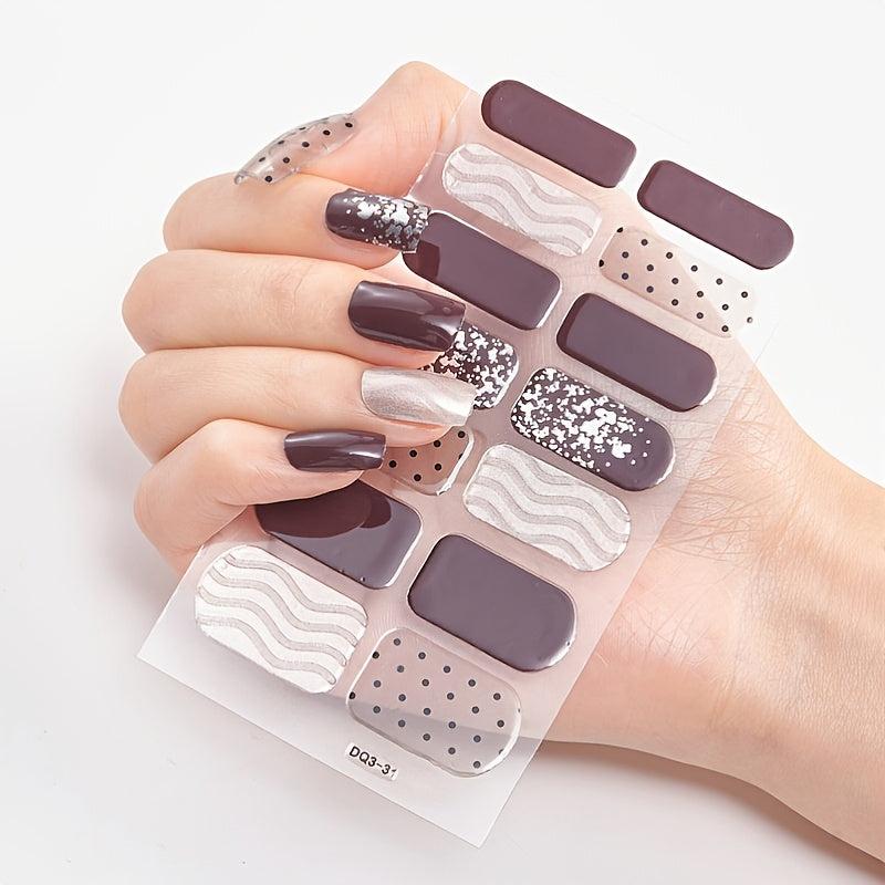 20 Colors Full Cover Nail Wraps High Nail Stickers