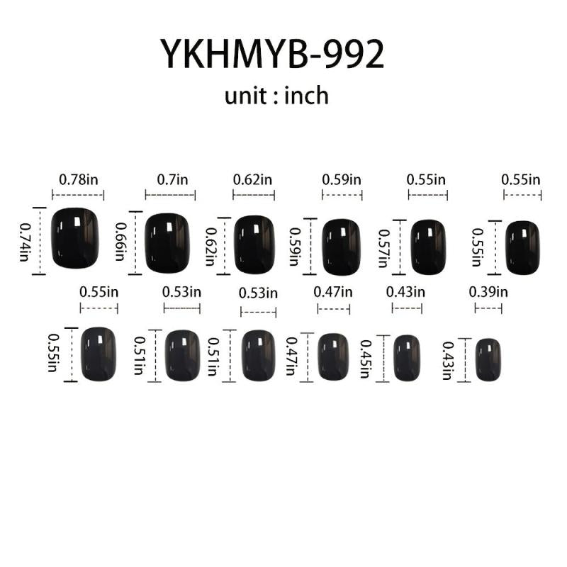 Brown Bear Design Short False Nails Glossy Acrylic Nails For Women