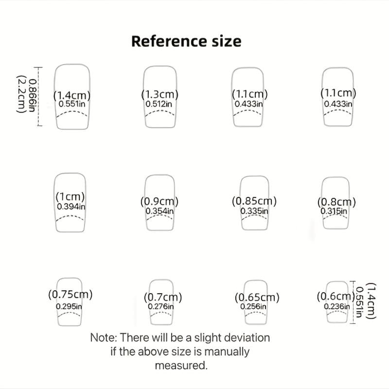 24pcs Glossy Heart Press On Nails Full Cover Acrylic False Nails