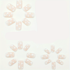 24pcs Glossy Heart Press On Nails Full Cover Acrylic False Nails