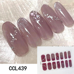 Glossy 3D Nail Strips Full Wraps - DIY Self Adhesive Stickers