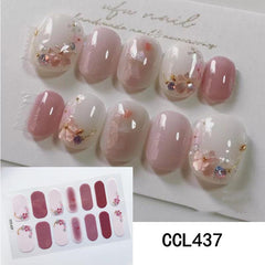 Glossy 3D Nail Strips Full Wraps - DIY Self Adhesive Stickers