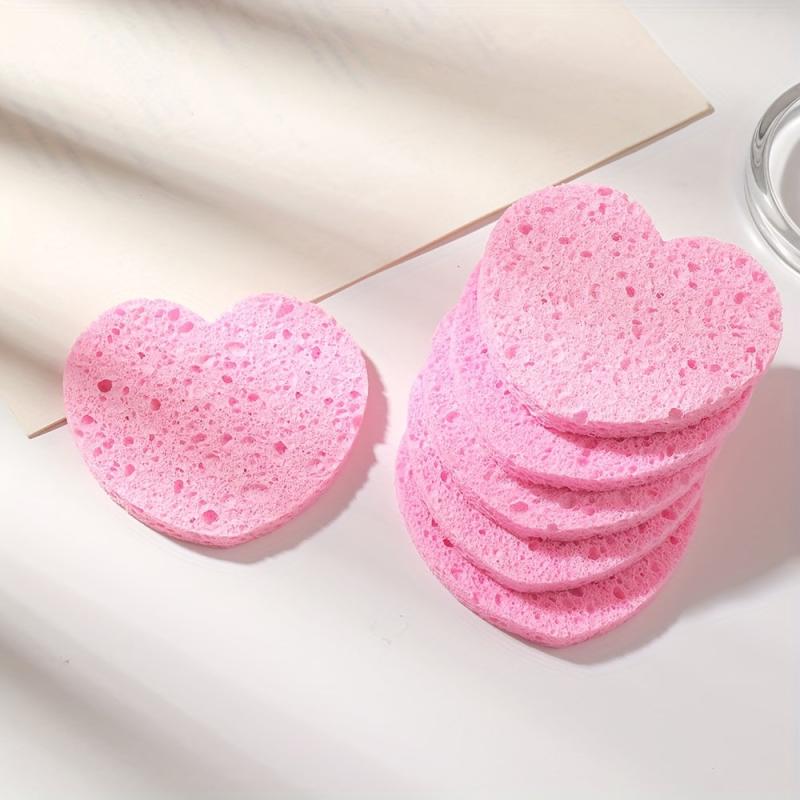 6pcs Heart Shape Facial Sponge for Gentle Exfoliating