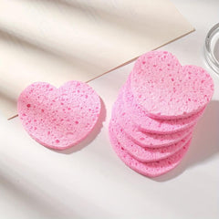 6pcs Heart Shape Facial Sponge for Gentle Exfoliating