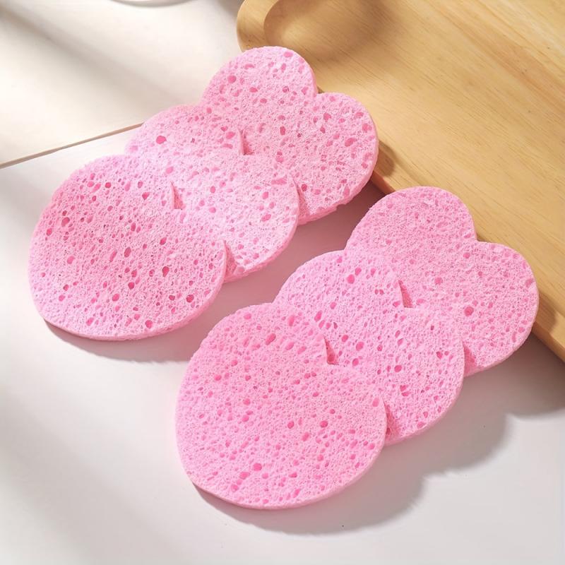 6pcs Heart Shape Facial Sponge for Gentle Exfoliating