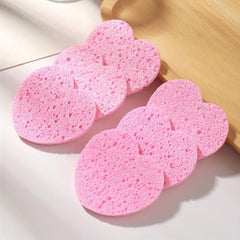 6pcs Heart Shape Facial Sponge for Gentle Exfoliating