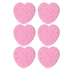 6pcs Heart Shape Facial Sponge for Gentle Exfoliating