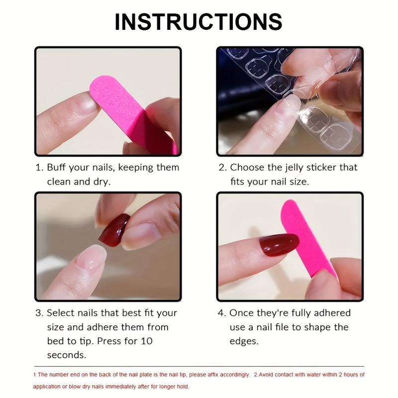 24pcs Pink Press On Nails Full Coverage Short Square False Nails for Women