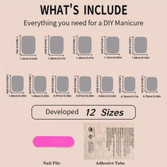 24pcs Pink Press On Nails Full Coverage Short Square False Nails for Women