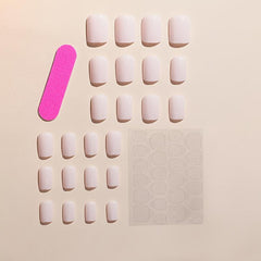 24pcs Pink Press On Nails Full Coverage Short Square False Nails for Women