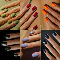 24pcs Glossy Nude Acrylic Nails Square Tips for Full Coverage False Nails