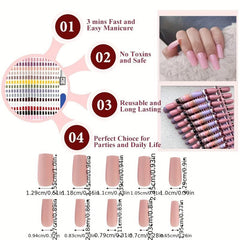 336 Pcs Medium Press On Nails with Nail File