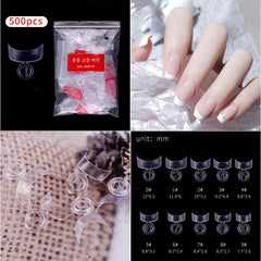 500 pcs Clear Short Acrylic Extension French Nail Tips for Half Cover Nails