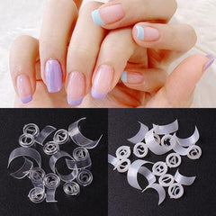 500 pcs Clear Short Acrylic Extension French Nail Tips for Half Cover Nails