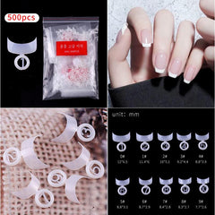 500 pcs Clear Short Acrylic Extension French Nail Tips for Half Cover Nails