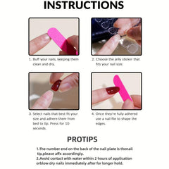 Nude Glitter Press On Nails with Golden Edge, 24pcs