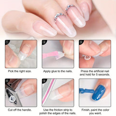 Clear Acrylic Nail Tips Box False Nails for Girl Woman Nail Art DIY