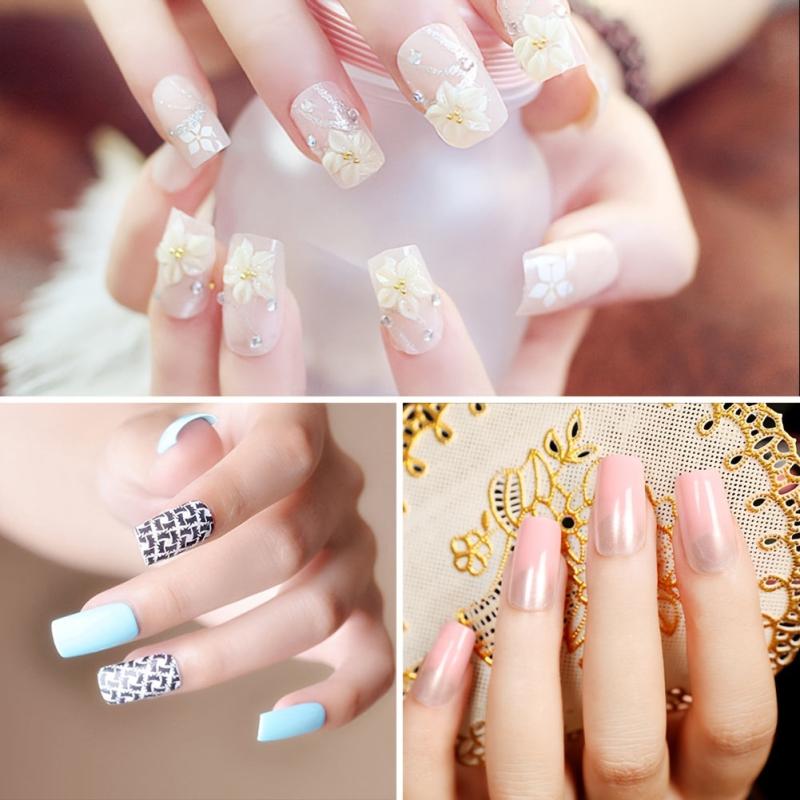600pcs Clear Gel Nail Tips Full Cover Medium Square Shape False Nails