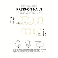 24Pcs Gradient False Nails Short Square French Tip Glossy Transparent