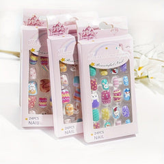 24 Pcs Easter Short Press On Nails False Nails For Girls