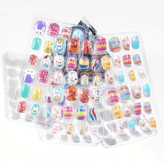 24 Pcs Easter Short Press On Nails False Nails For Girls