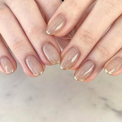 24pcs Glittery French Tips Press On Nails Acrylic Stick On Nails
