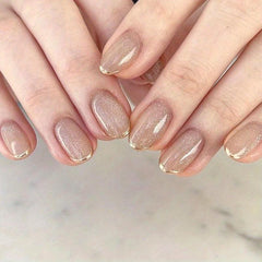 24pcs Glittery French Tips Press On Nails Acrylic Stick On Nails