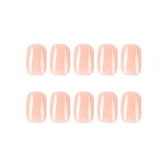 24pcs Nude Pink Press On Nails Full Cover Short Square False Nails