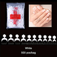 500 Pcs Short French Acrylic False Nail Art Tips