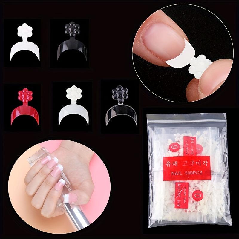 500 Pcs Short French Acrylic False Nail Art Tips