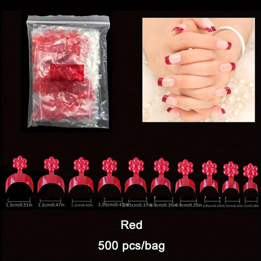 500 Pcs Short French Acrylic False Nail Art Tips