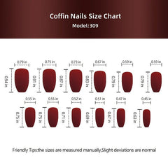 24 pcs Golden Tip Brown Square Press On Nails Full Cover Static Nails