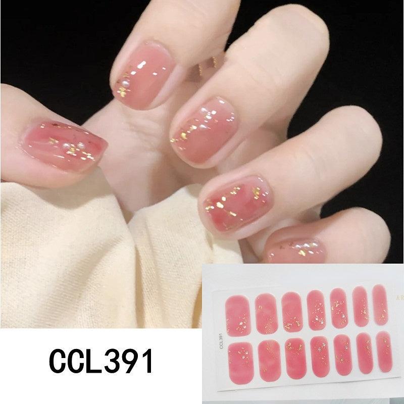 14pcs 3D Nail Strips Glossy Nail Wraps for Women
