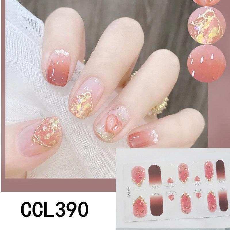 14pcs 3D Nail Strips Glossy Nail Wraps for Women