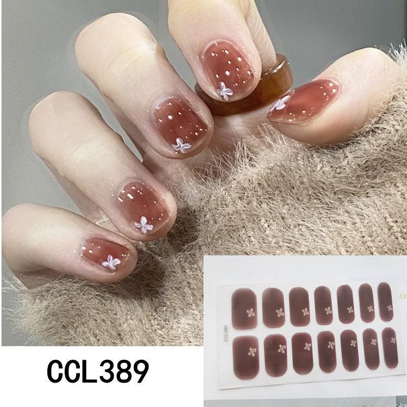 14pcs 3D Nail Strips Glossy Nail Wraps for Women