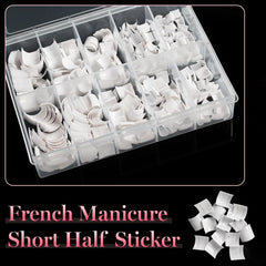500pcs Buqikma Short Acrylic Nail Tips Natural False Nails 10 Sizes