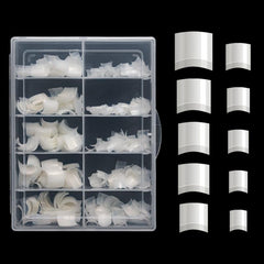 500pcs Buqikma Short Acrylic Nail Tips Natural False Nails 10 Sizes