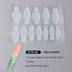12pcs Reusable French Nail Forms for Perfect Manicures