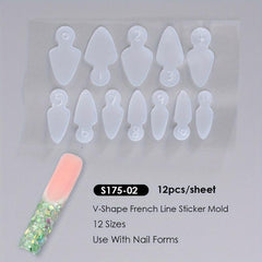 12pcs Reusable French Nail Forms for Perfect Manicures