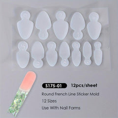 12pcs Reusable French Nail Forms for Perfect Manicures