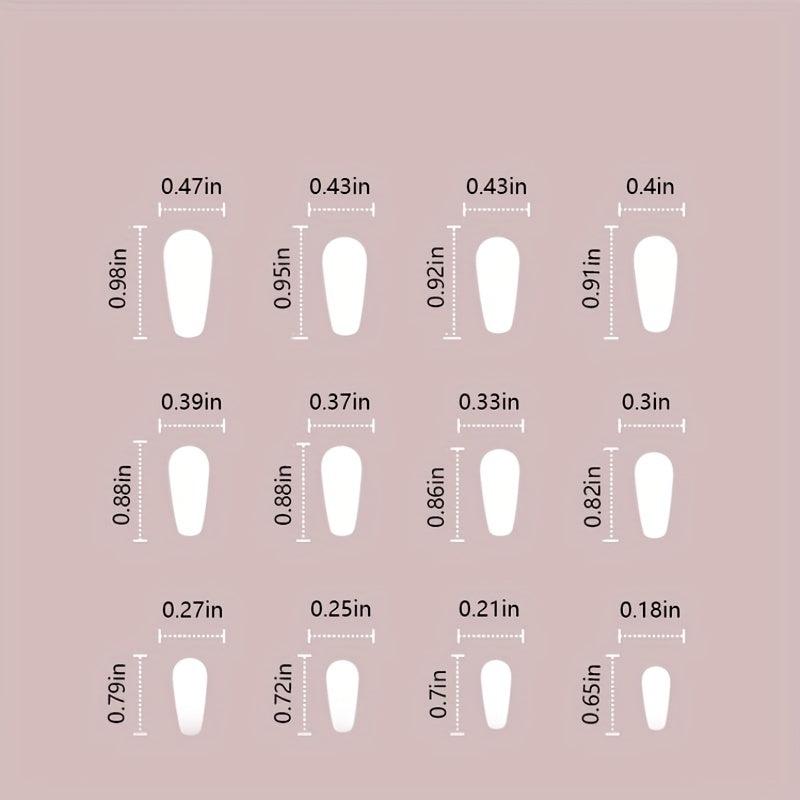 24pcs French Press On Nails Pink Edge Crocodile Cow Acrylic for Women