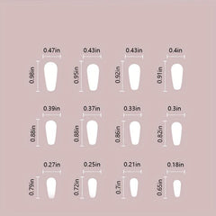24pcs French Press On Nails Pink Edge Crocodile Cow Acrylic for Women