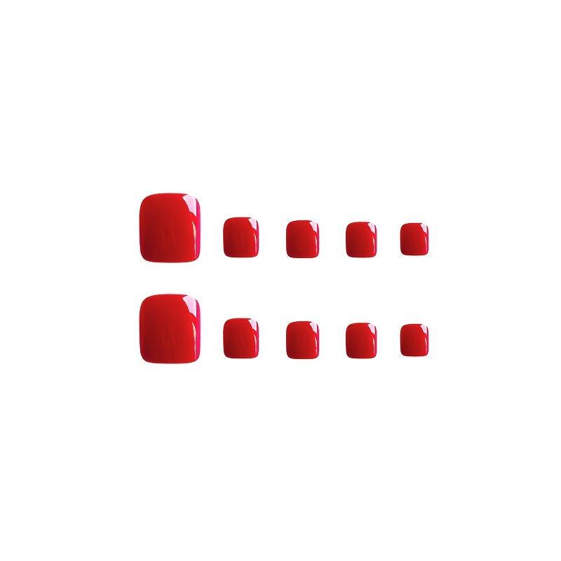 Red Square False Nails for Women and Girls - Long Lasting
