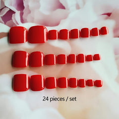 Red Square False Nails for Women and Girls - Long Lasting