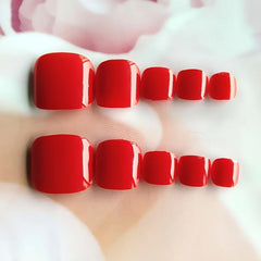 Red Square False Nails for Women and Girls - Long Lasting