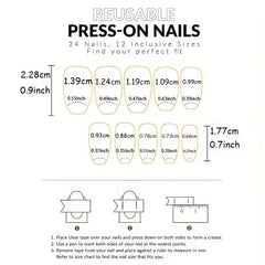 Purple Glossy Splicing Press On Nails Medium Length Square False Nails