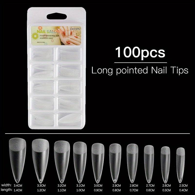 100pcs Clear Almond Press On Nails for Nail Extension